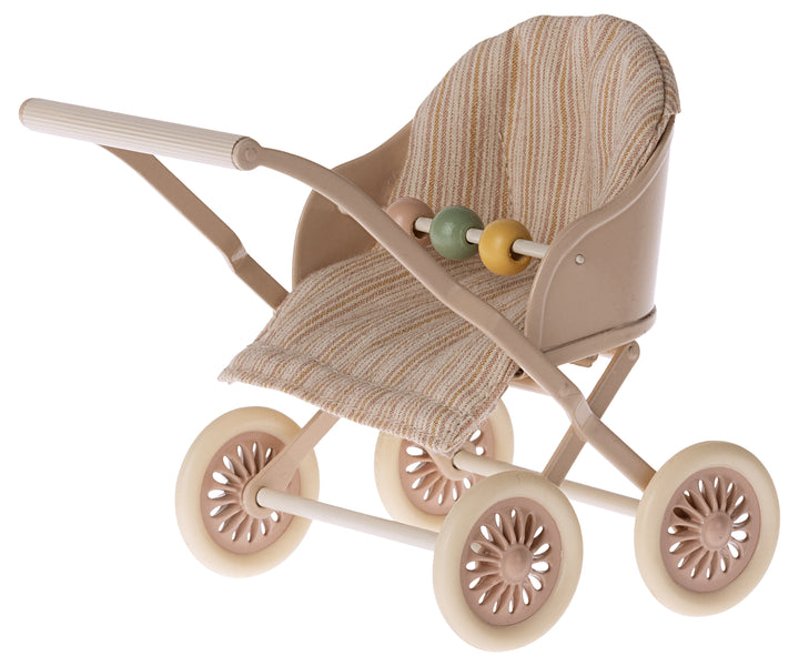 Maileg Miniature Baby Mouse Stroller – Rose