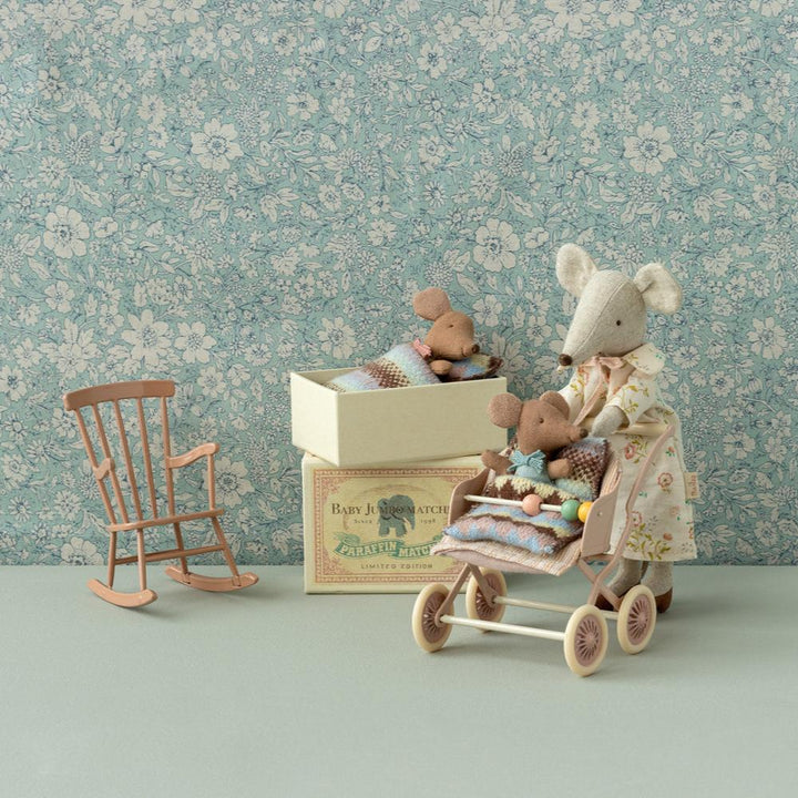 Maileg Miniature Mouse Rocking Chair – Dark Powder