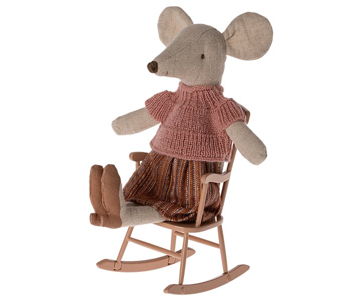 Maileg Miniature Mouse Rocking Chair – Dark Powder