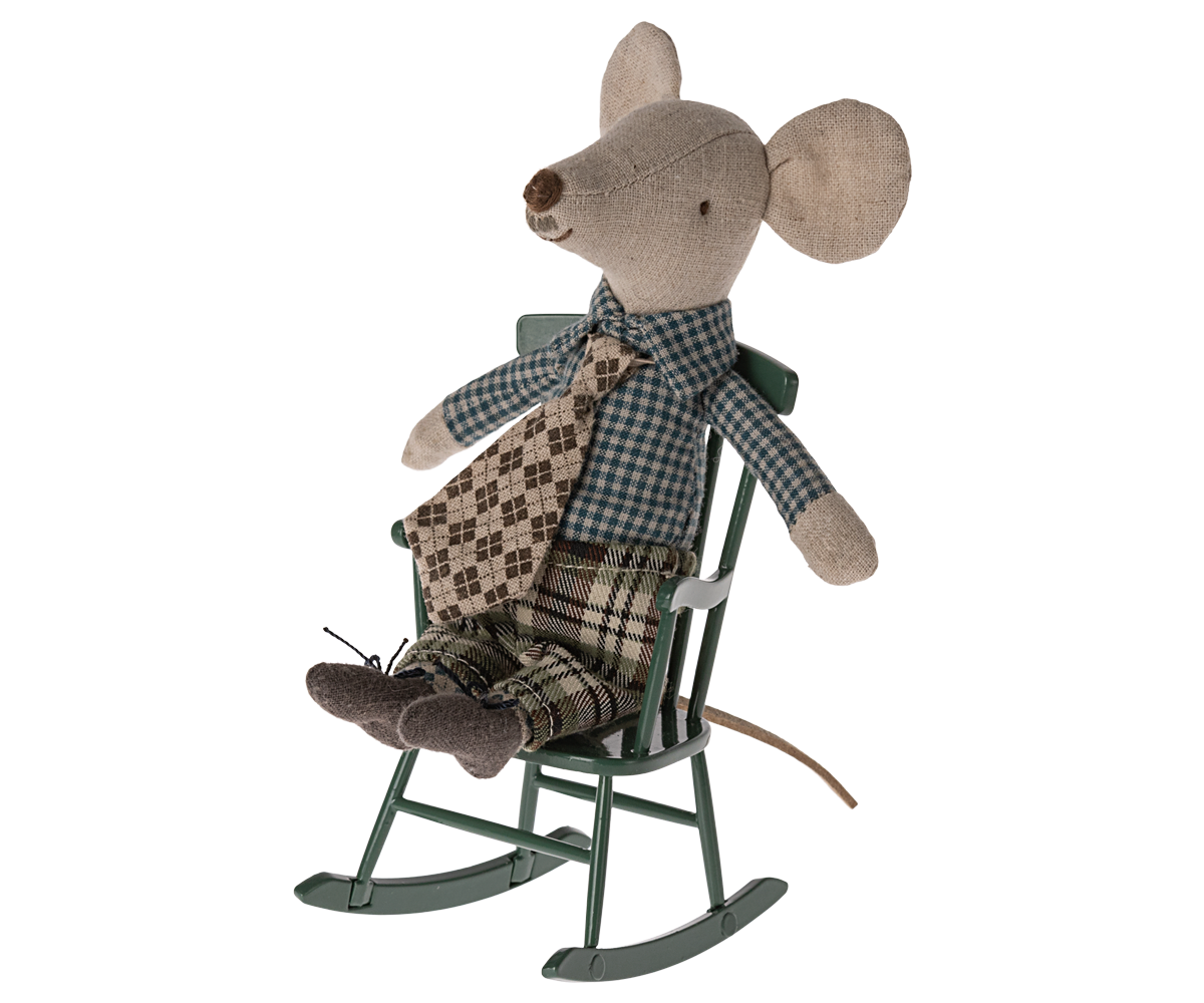 Maileg Miniature Mouse Rocking Chair – Dark Green