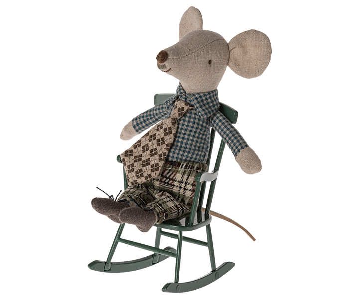 Maileg Miniature Mouse Rocking Chair – Dark Green