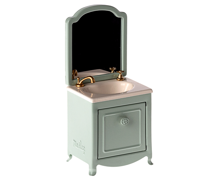 Maileg Miniature Mouse Sink Dresser with Mirror – Mint