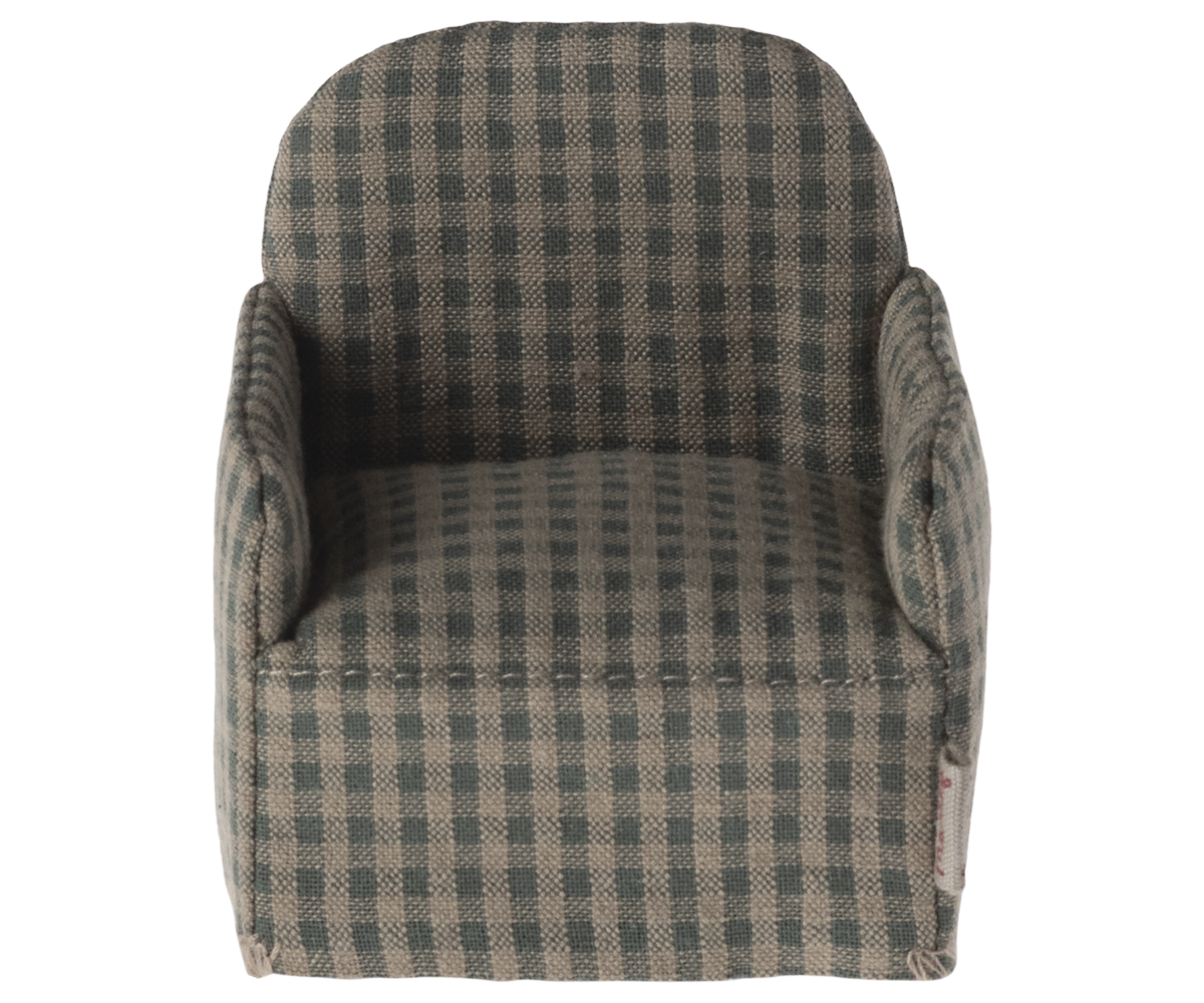 Maileg Miniature Mouse Chair – Green Checker