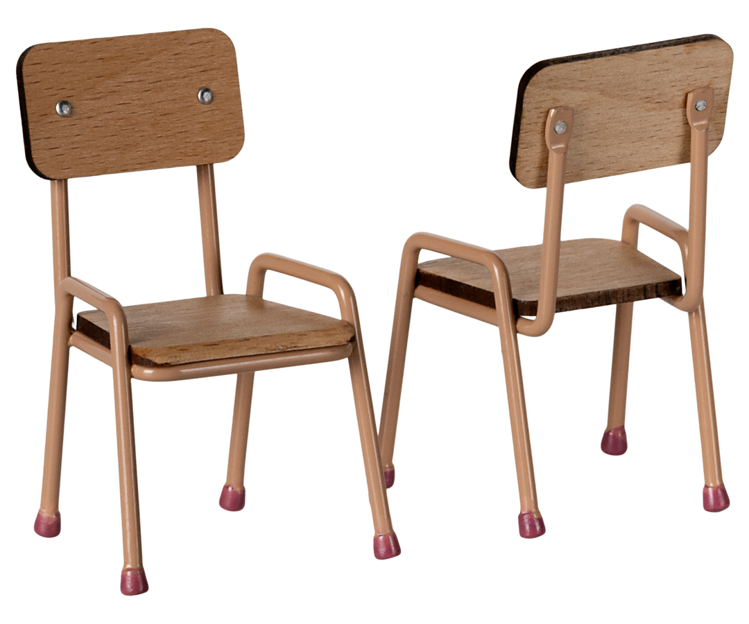Maileg Miniature Mouse Table &amp; chair Set – Dark Powder
