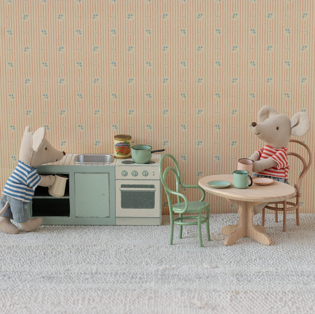 Maileg Miniature Mouse Oval Dining Table – Natural