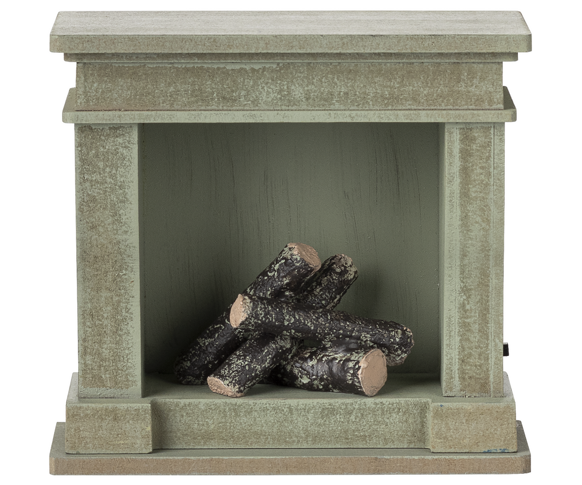 Maileg Miniature Mouse Fireplace – Dusty Green