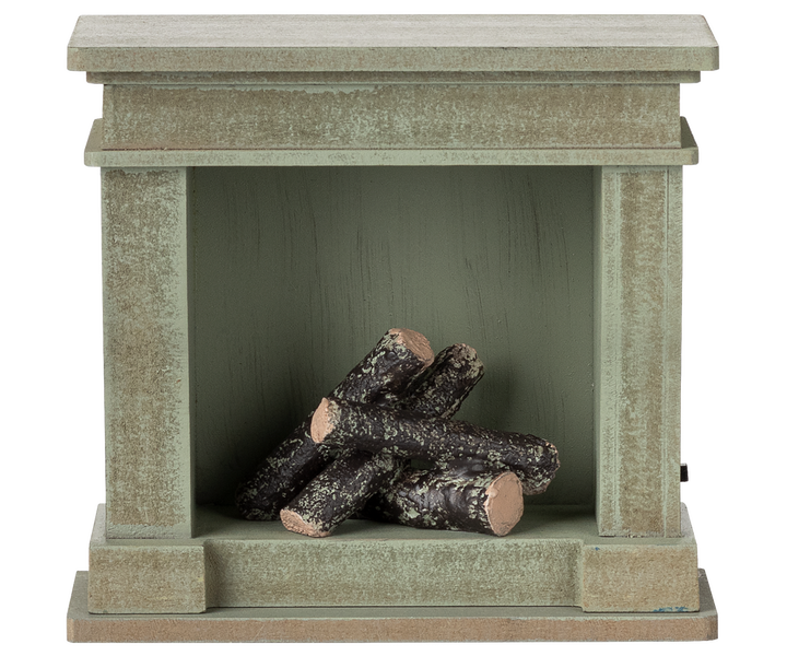 Maileg Miniature Mouse Fireplace – Dusty Green