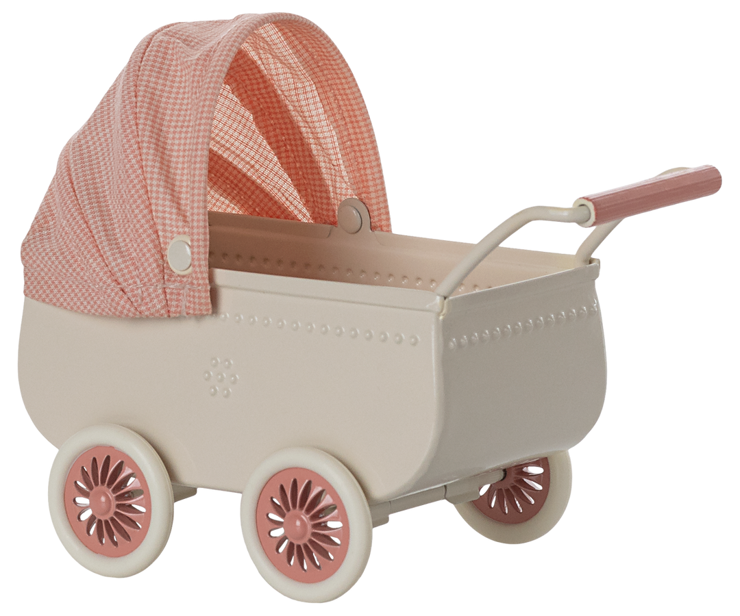 Maileg Miniature Mouse Pram – Coral