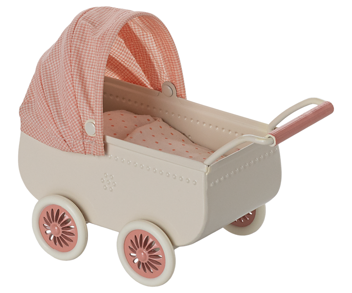 Maileg Miniature Mouse Pram – Coral