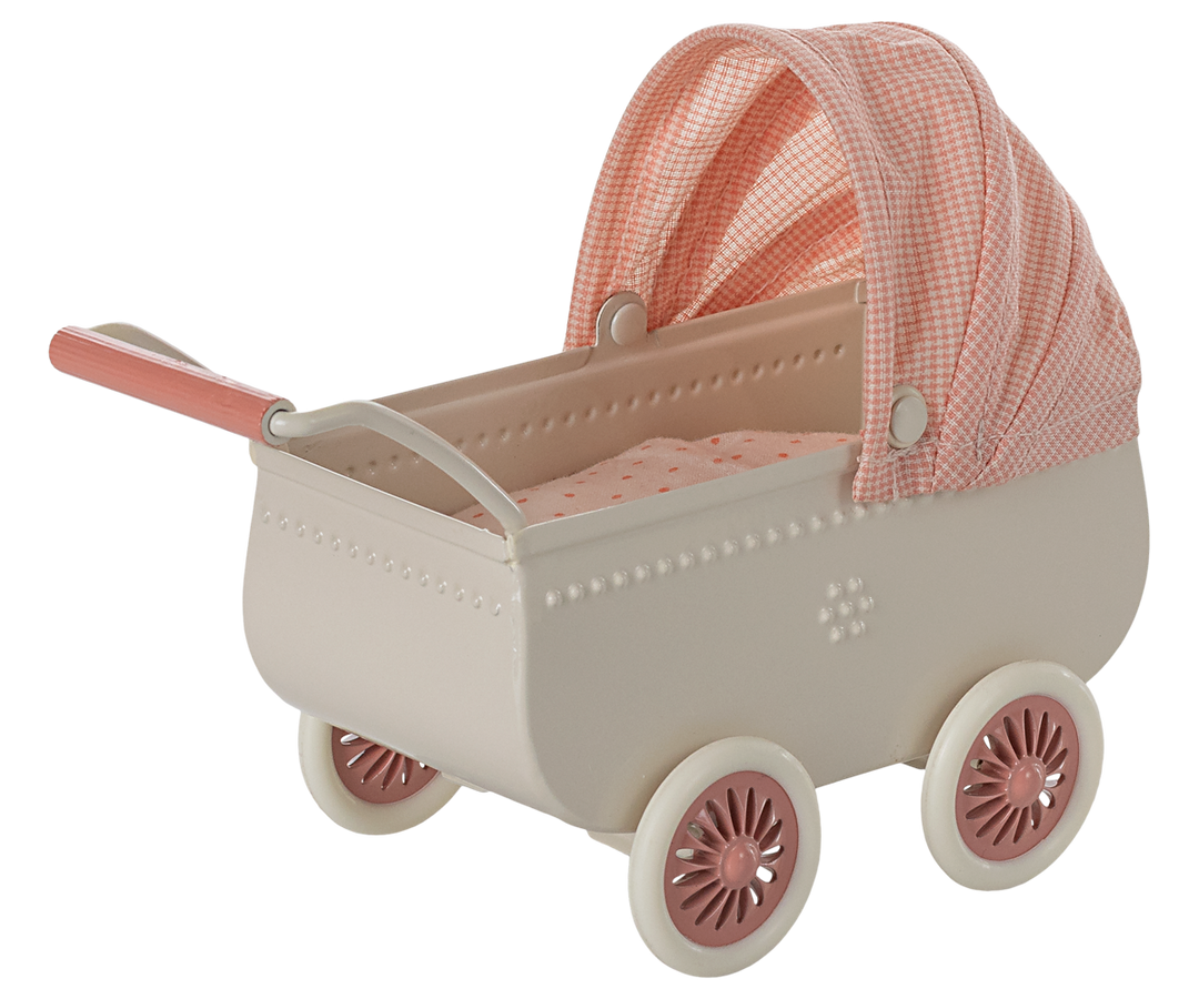 Maileg Miniature Mouse Pram – Coral