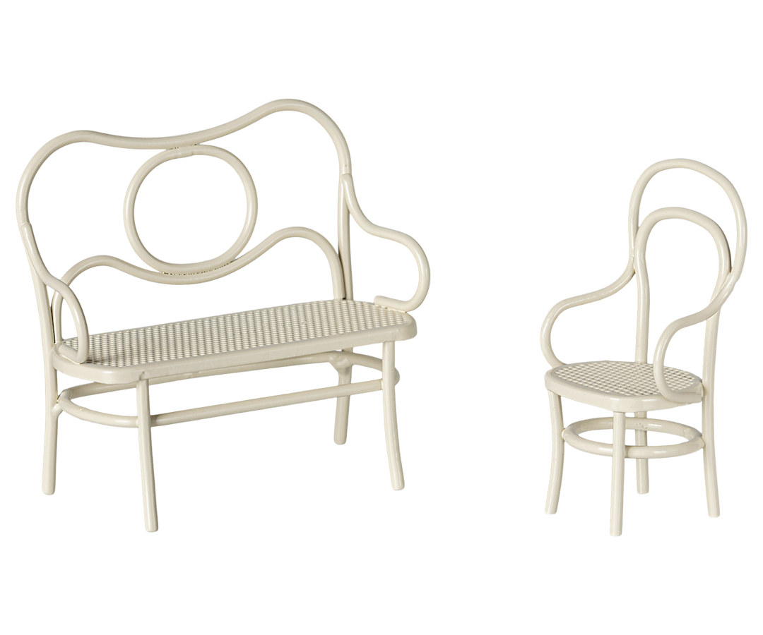 Maileg Miniature Mouse Café Set – Brother &amp; Sister Edition (Off White)