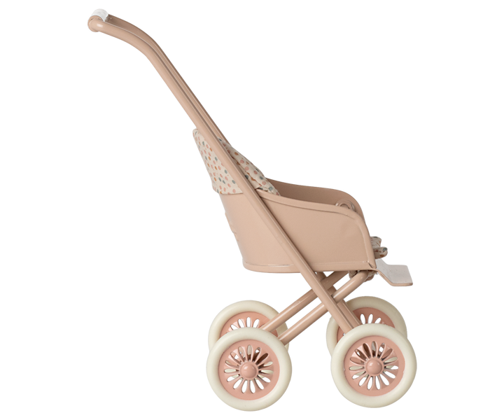 Maileg Miniature Baby Mouse Stroller – Powder