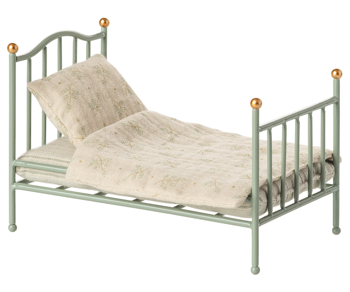 Maileg Miniature Mouse Vintage Single Bed – Mint
