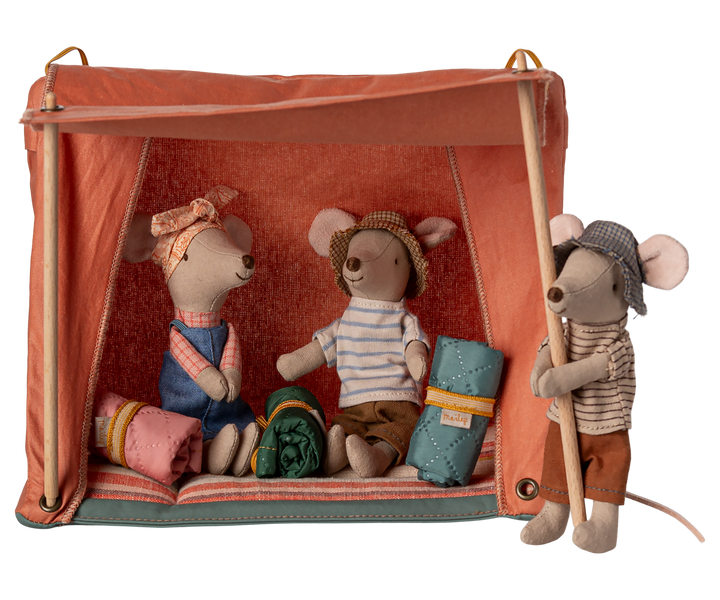 Maileg Miniature Mouse Happy Camper Tent – Rust