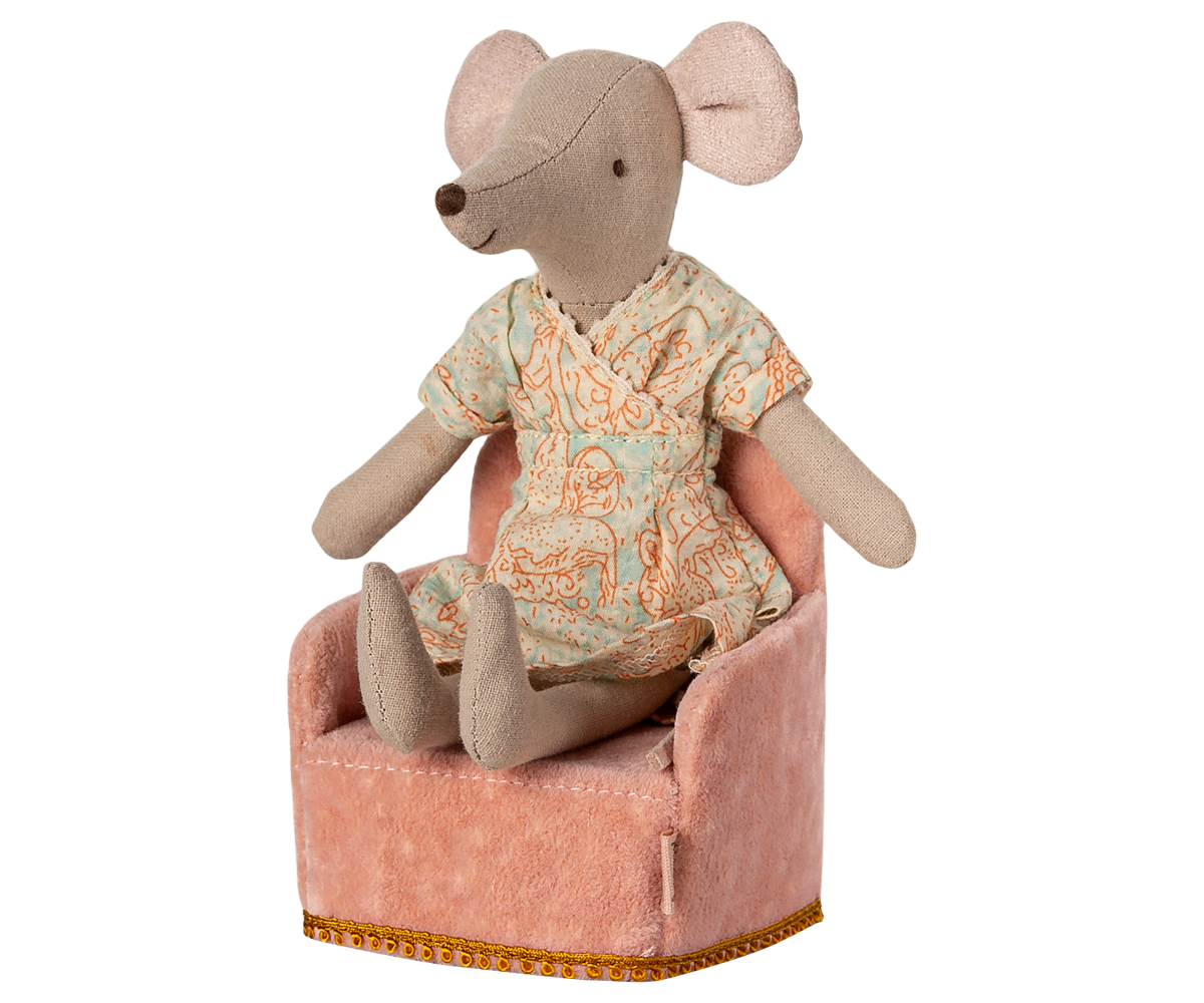 Maileg Miniature Mouse Folding Chair – Rose