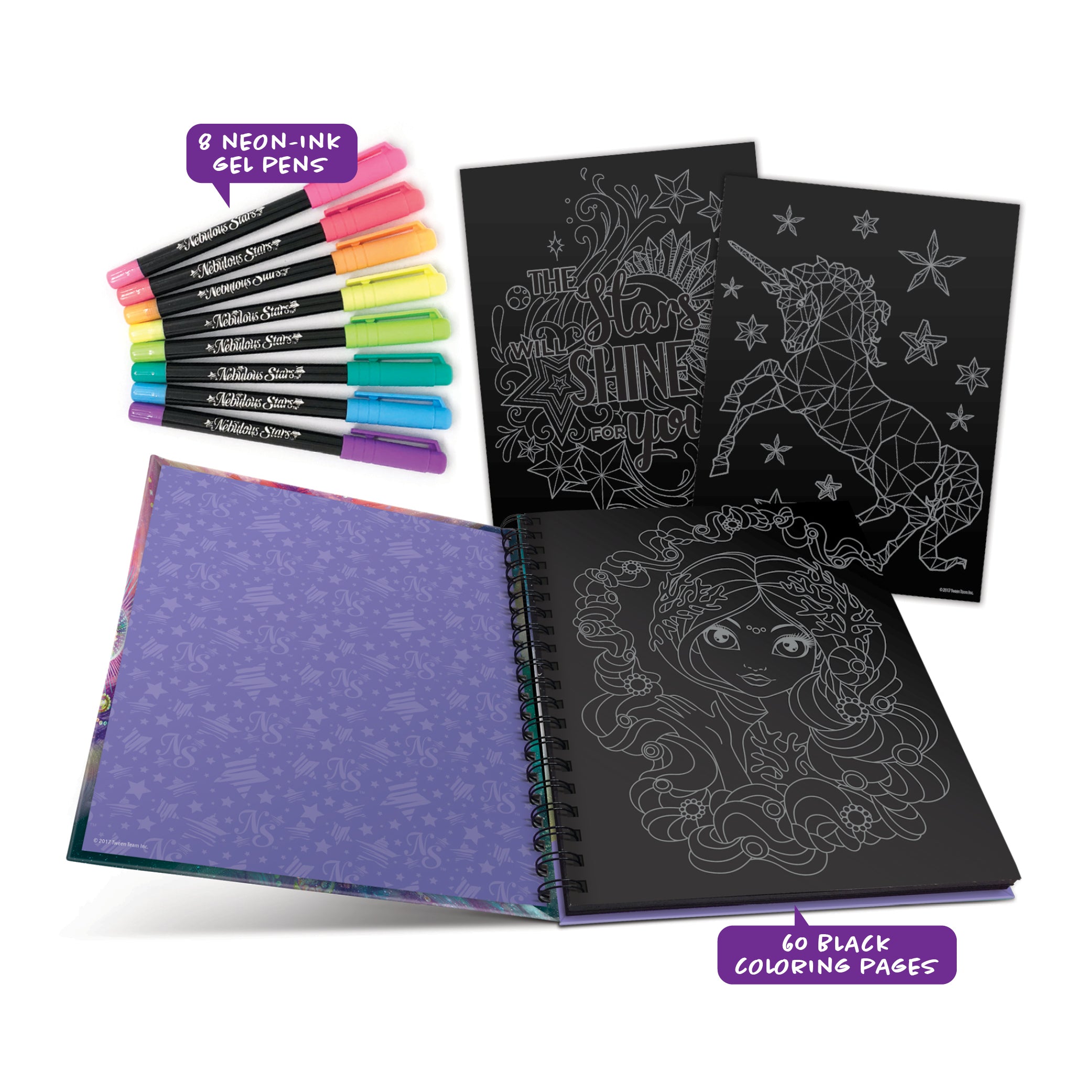 Nebulous Stars Calming Colouring Book – Coralia