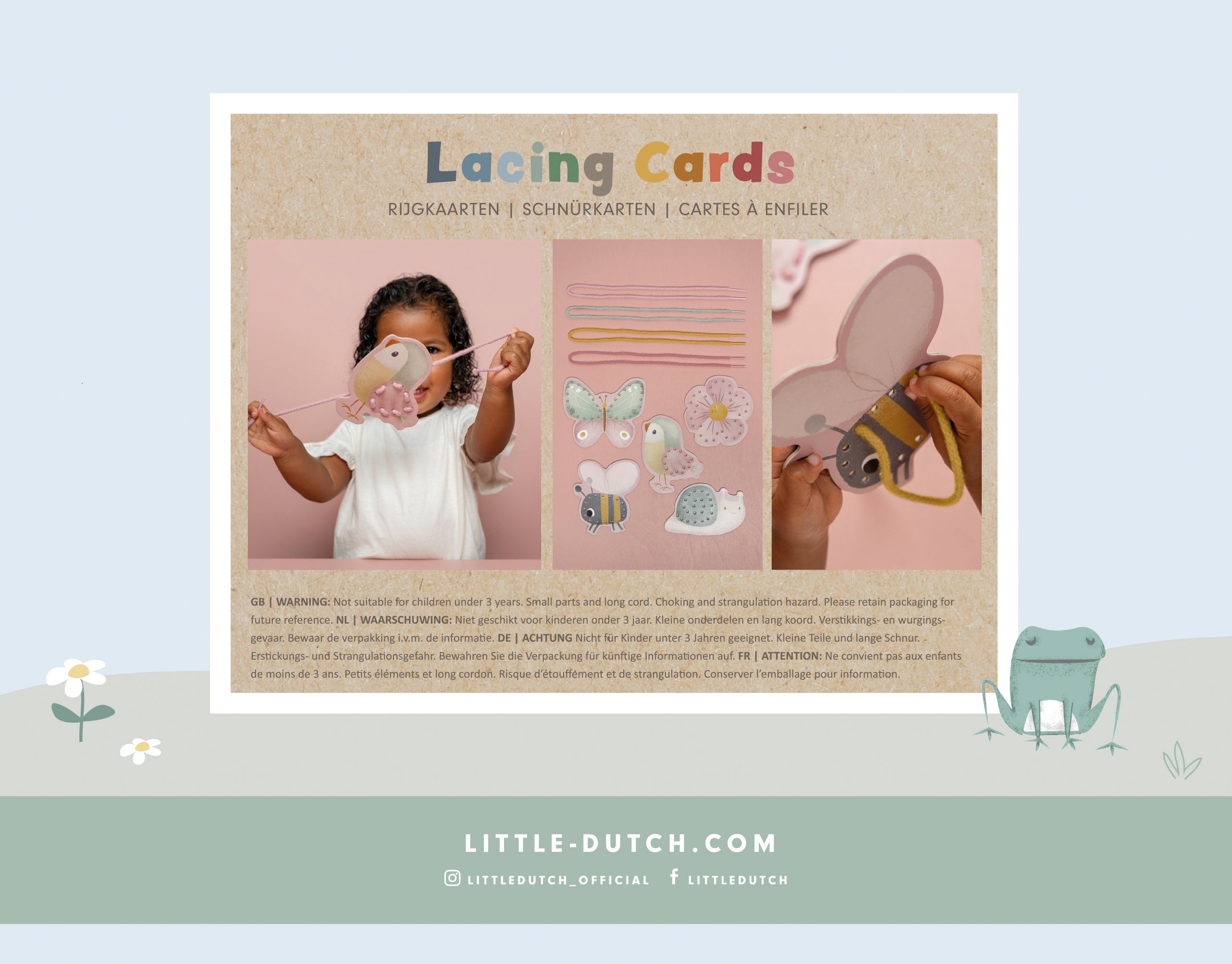 Little Dutch Lacing Cards – Flowers & Butterflies