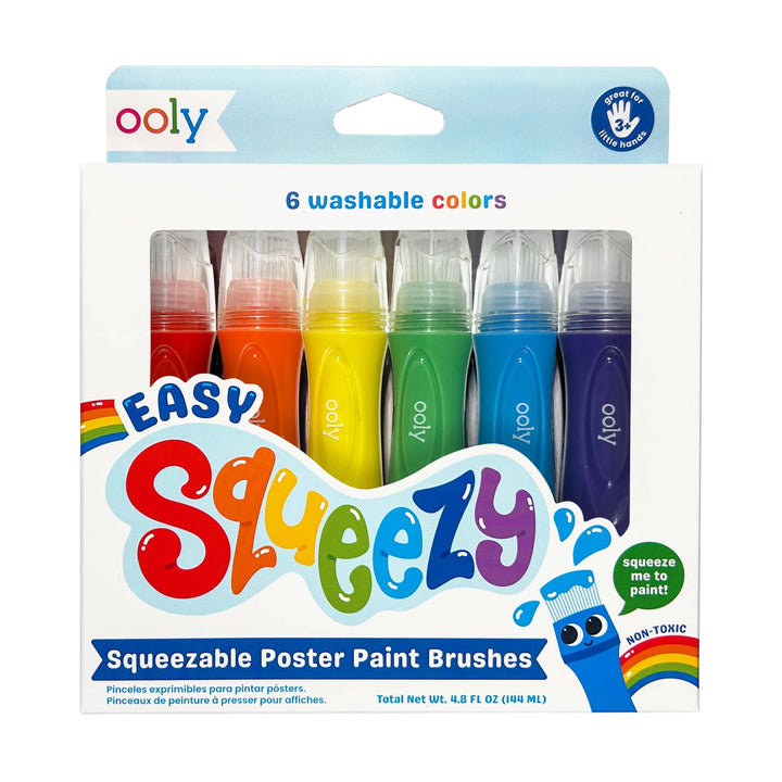 OOLY Easy Squeezy Squeezable Washable Poster Paint Brushes (Set of 6)