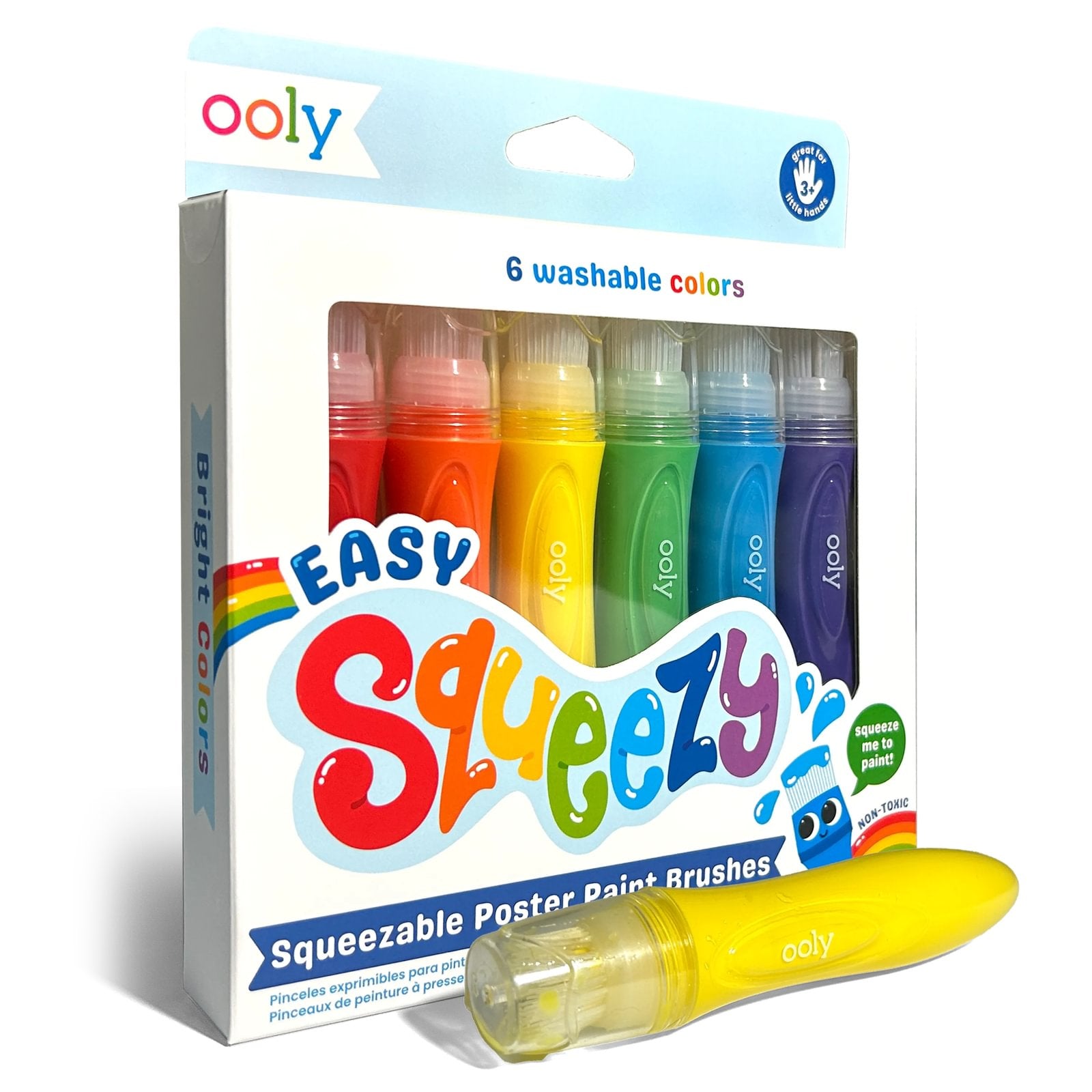 OOLY Easy Squeezy Squeezable Washable Poster Paint Brushes (Set of 6)