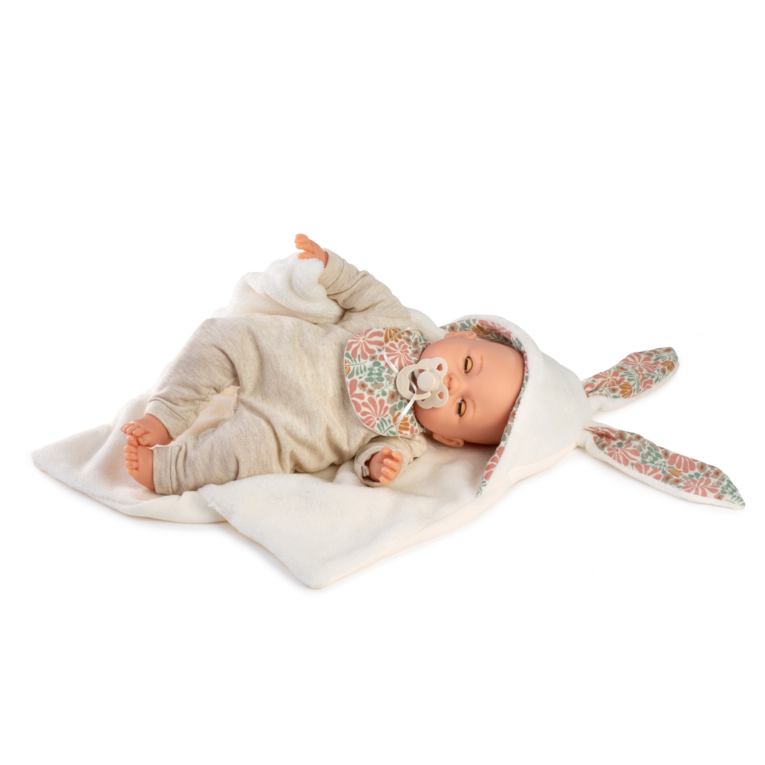 Antonio Juan Soft Baby Crying Doll with Hooded Blanket – Bimba