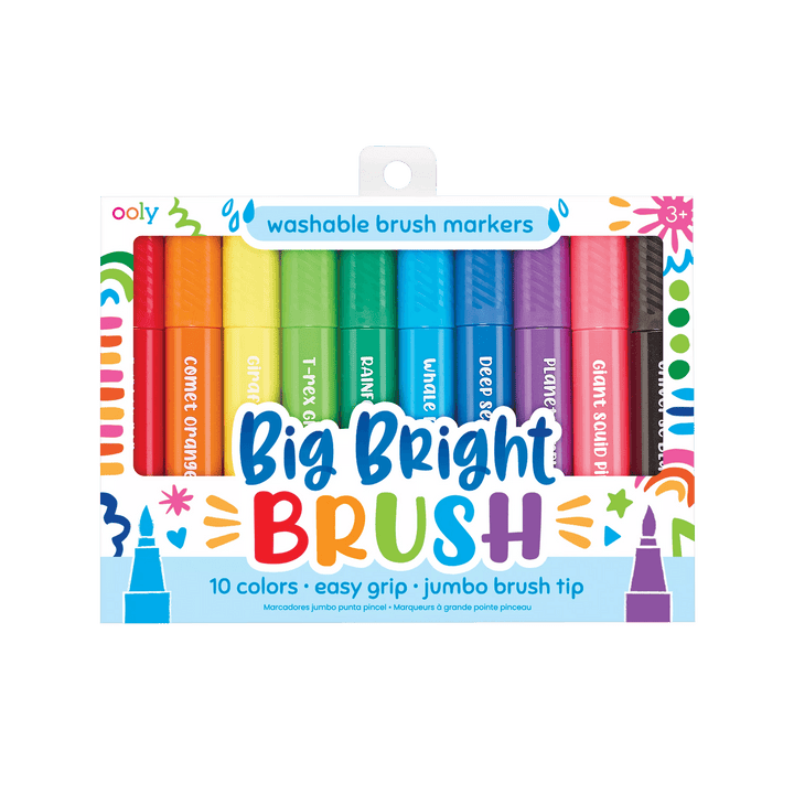 OOLY Big Bright Washable Brush Markers (Set of 10)