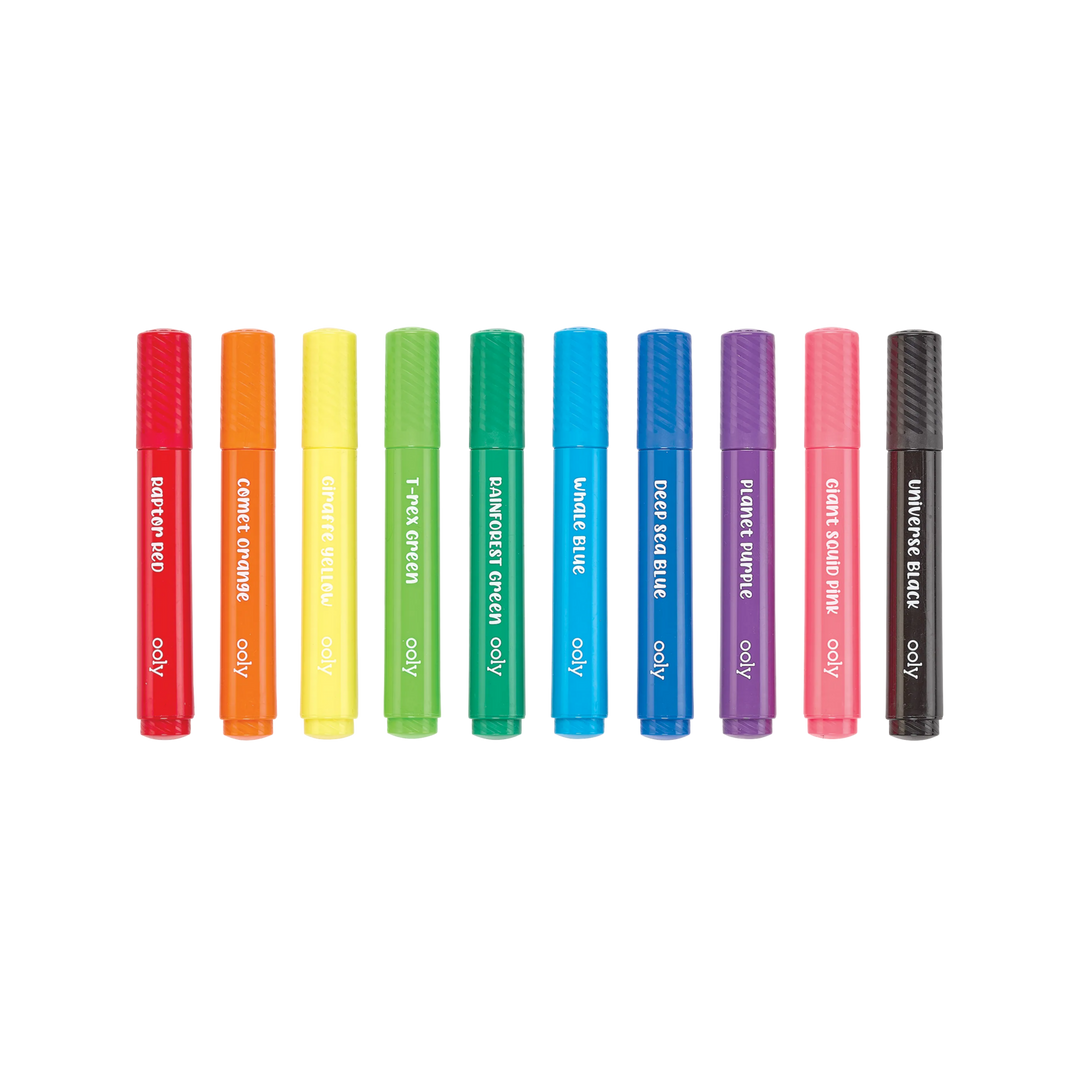 OOLY Big Bright Washable Brush Markers (Set of 10)