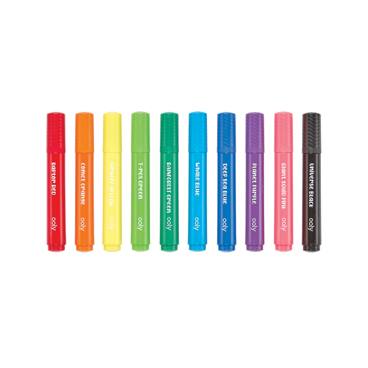 OOLY Big Bright Washable Brush Markers (Set of 10)