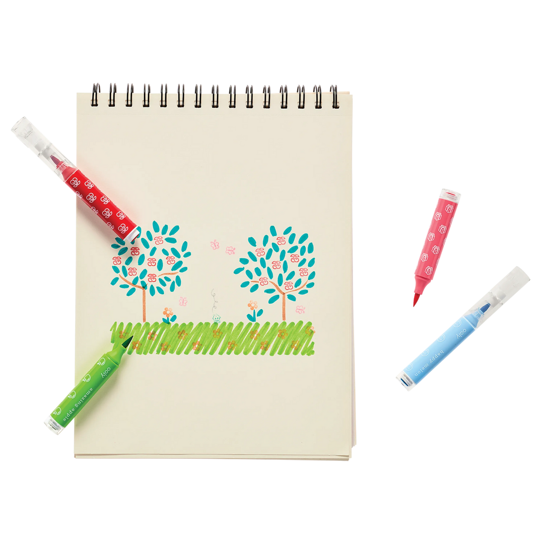 OOLY Stampables Double-Ended Washable Stamp &amp; Brush Markers (Set of 18)