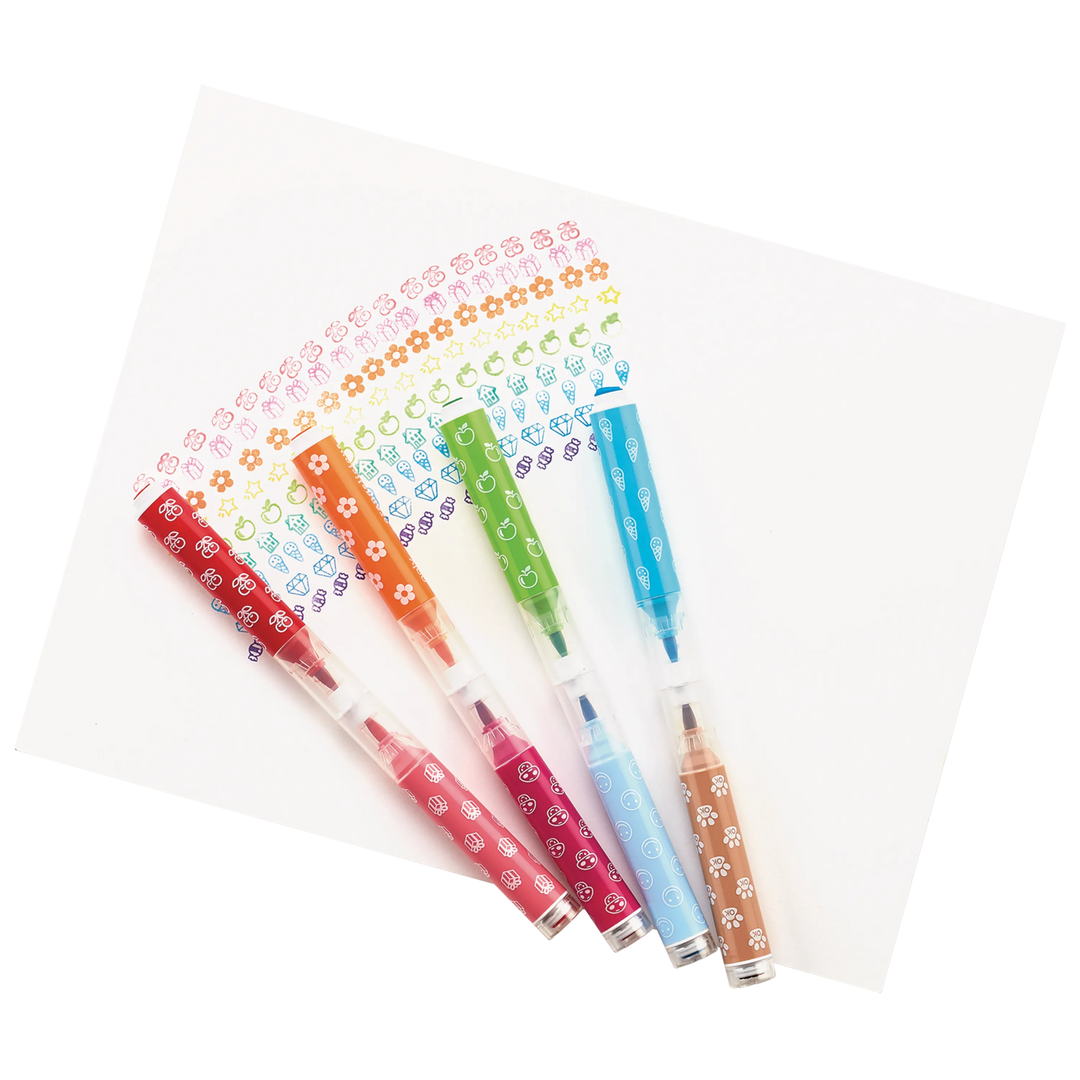 OOLY Stampables Double-Ended Washable Stamp &amp; Brush Markers (Set of 18)
