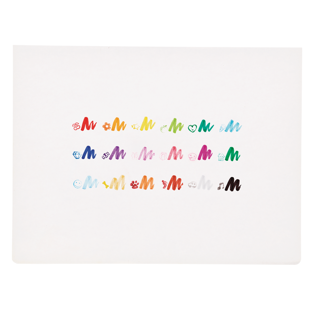 OOLY Stampables Double-Ended Washable Stamp &amp; Brush Markers (Set of 18)