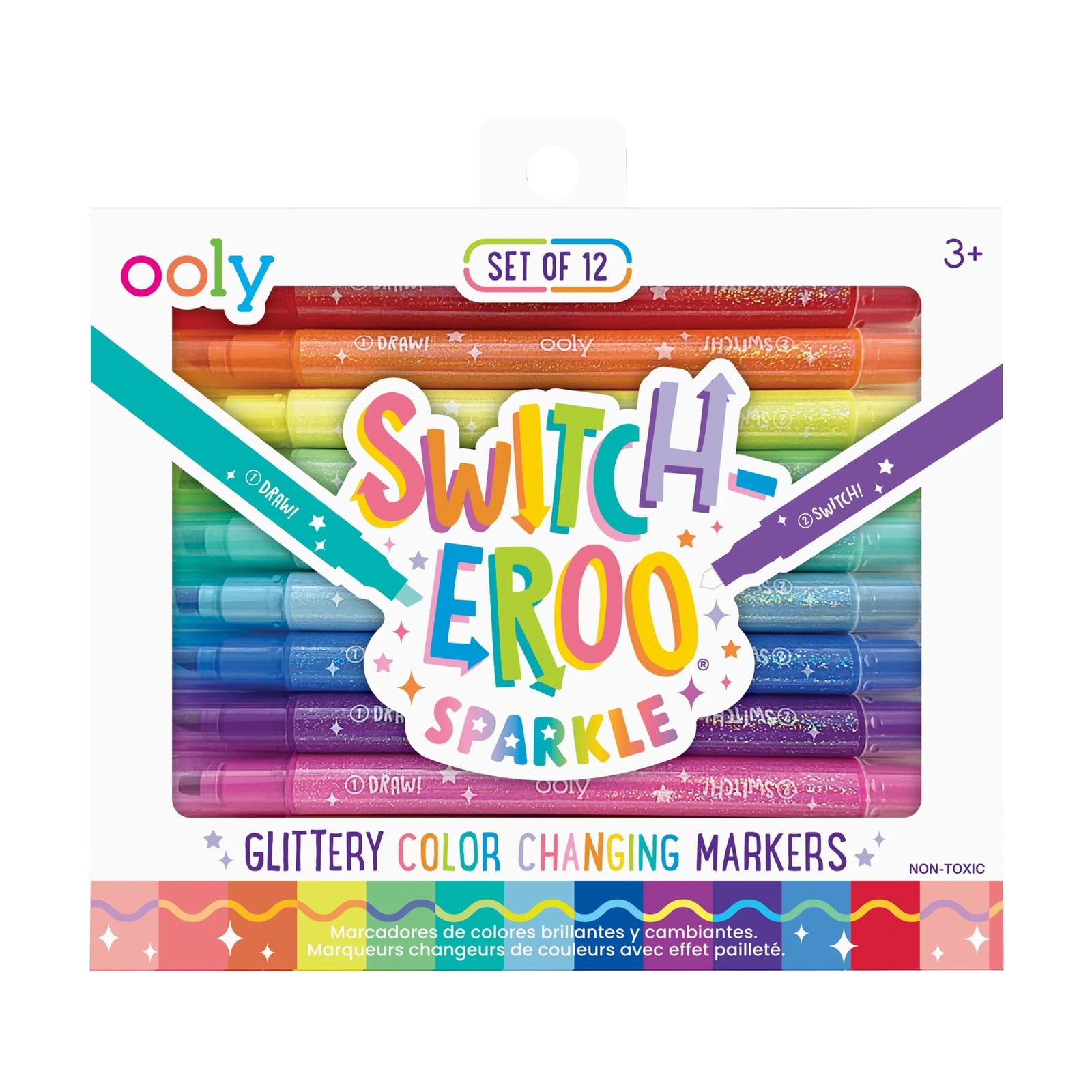 OOLY Switch-Eroo Sparkle Glittery Colour Changing Markers (Set of 12)