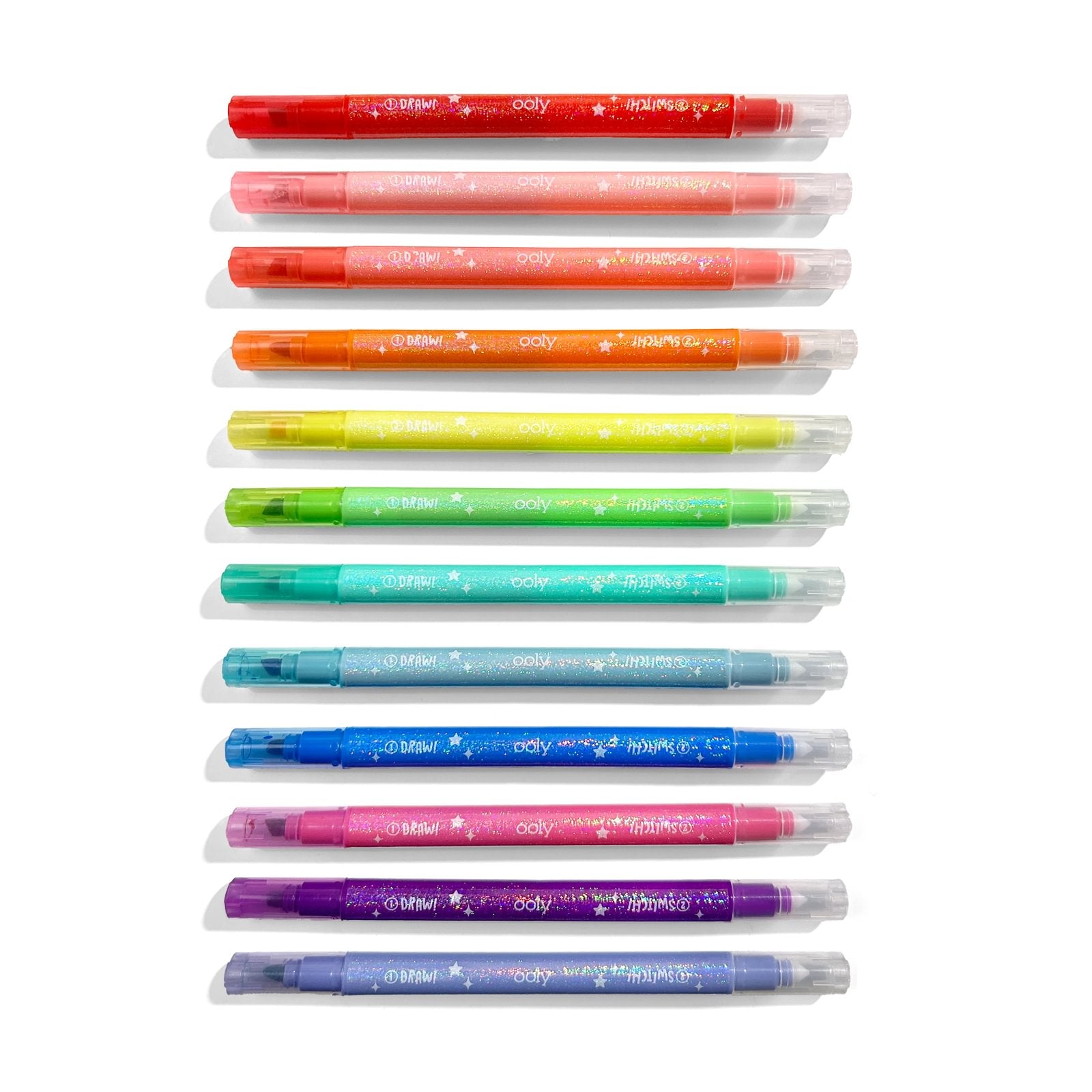 OOLY Switch-Eroo Sparkle Glittery Colour Changing Markers (Set of 12)