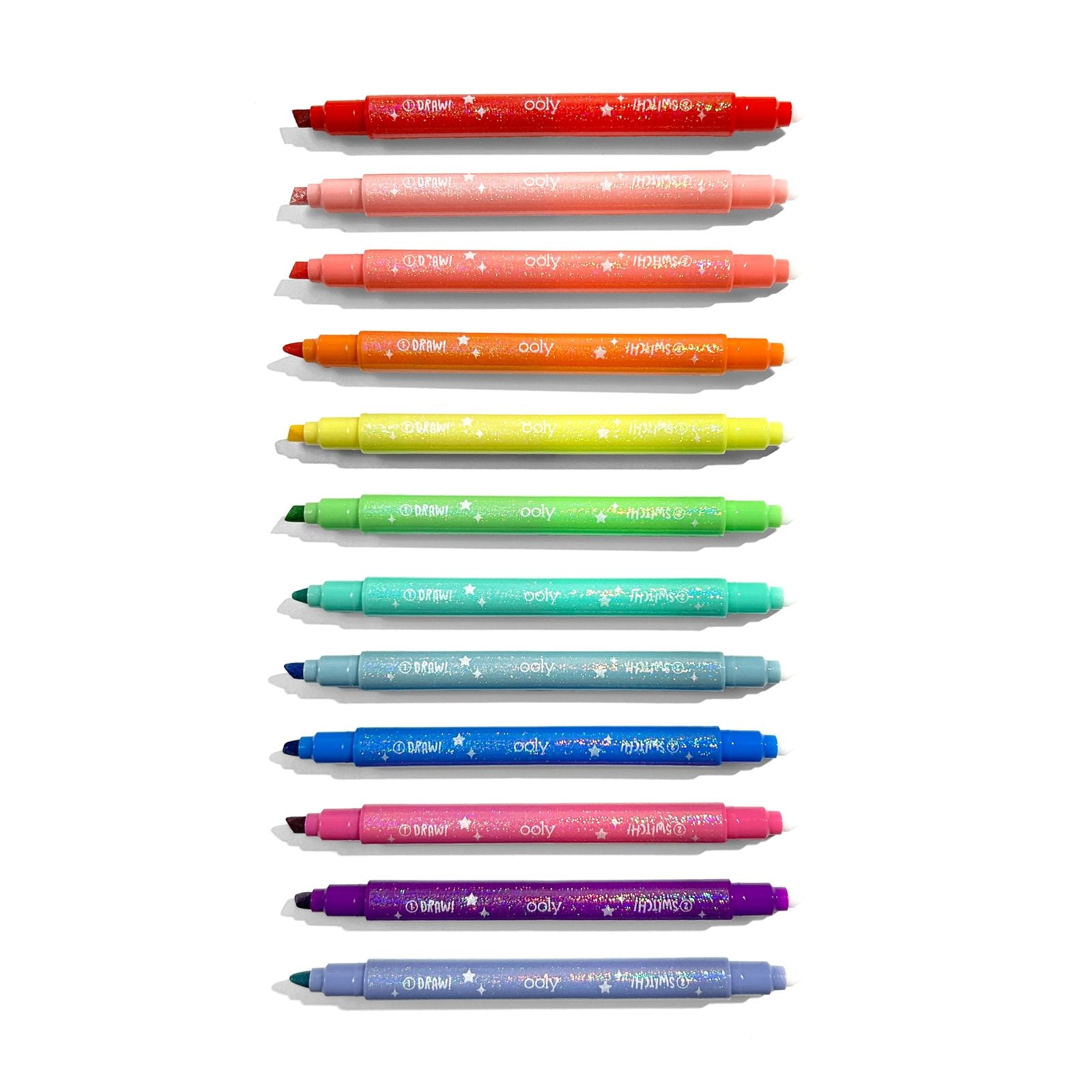 OOLY Switch-Eroo Sparkle Glittery Colour Changing Markers (Set of 12)