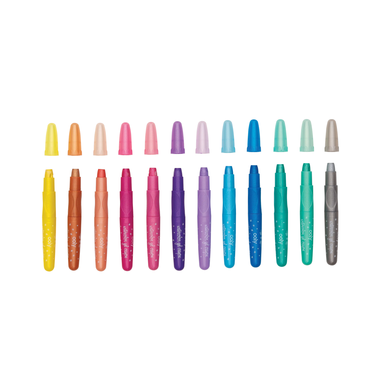 OOLY Rainbow Sparkle Metallic Watercolour Gel Washable Crayons (Set of 12)