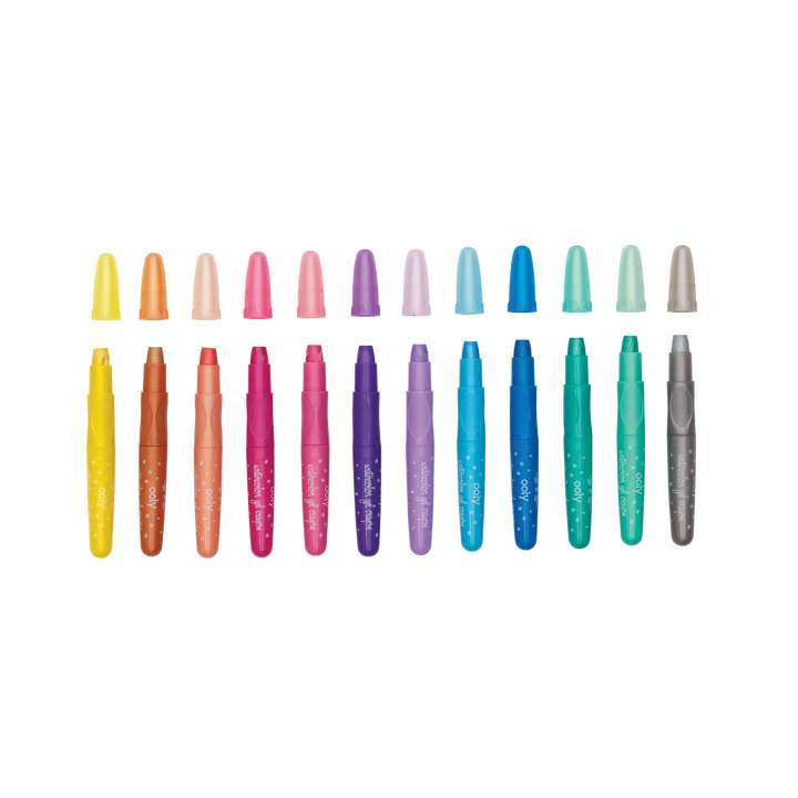 OOLY Rainbow Sparkle Metallic Watercolour Gel Washable Crayons (Set of 12)