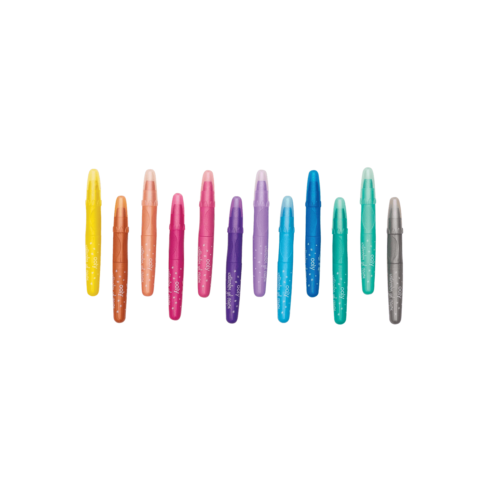 OOLY Rainbow Sparkle Metallic Watercolour Gel Washable Crayons (Set of 12)