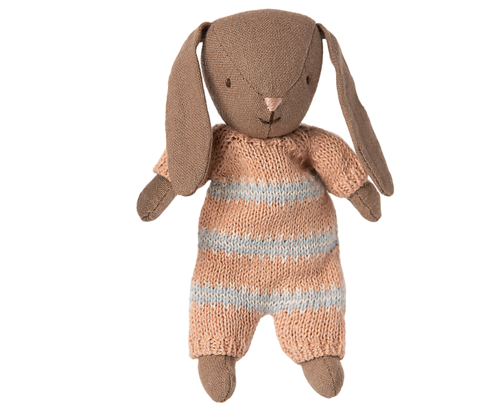 Maileg Micro Bunny with Dusty Rose Knitted Suit