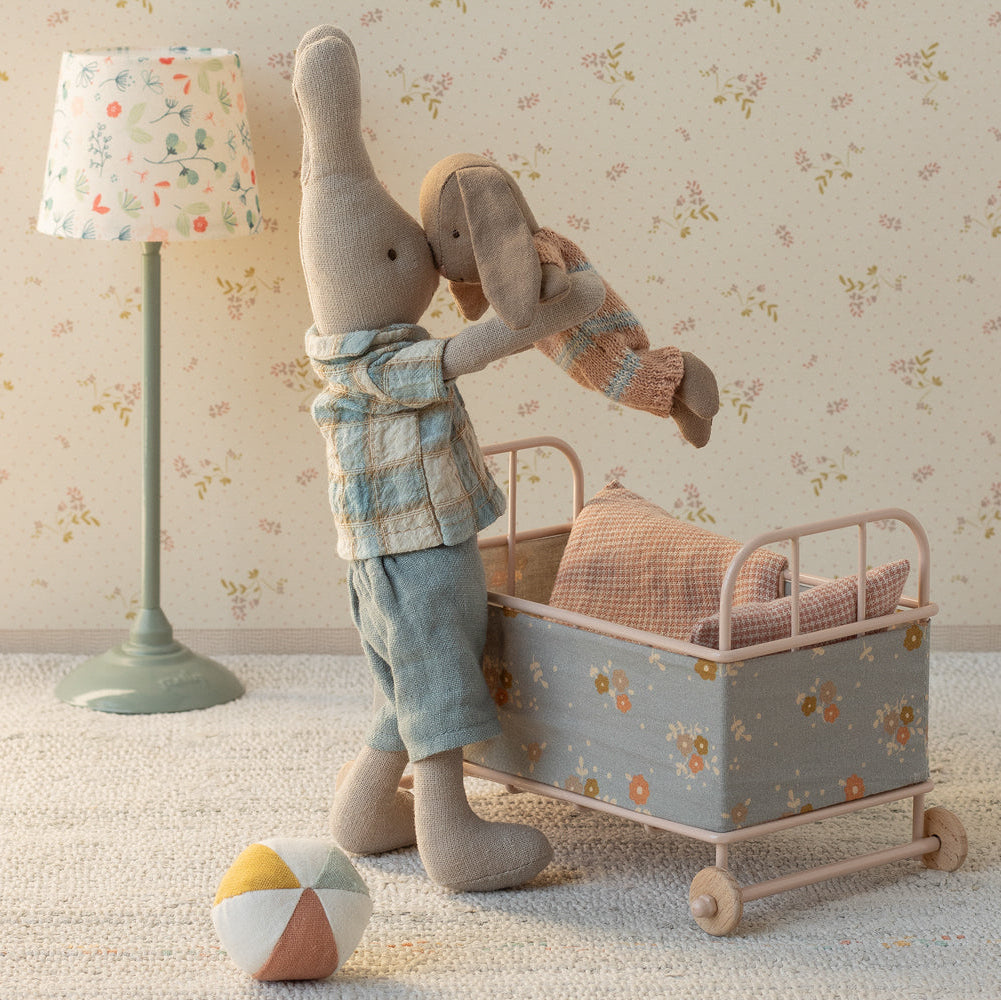 Maileg Micro Bunny with Dusty Rose Knitted Suit