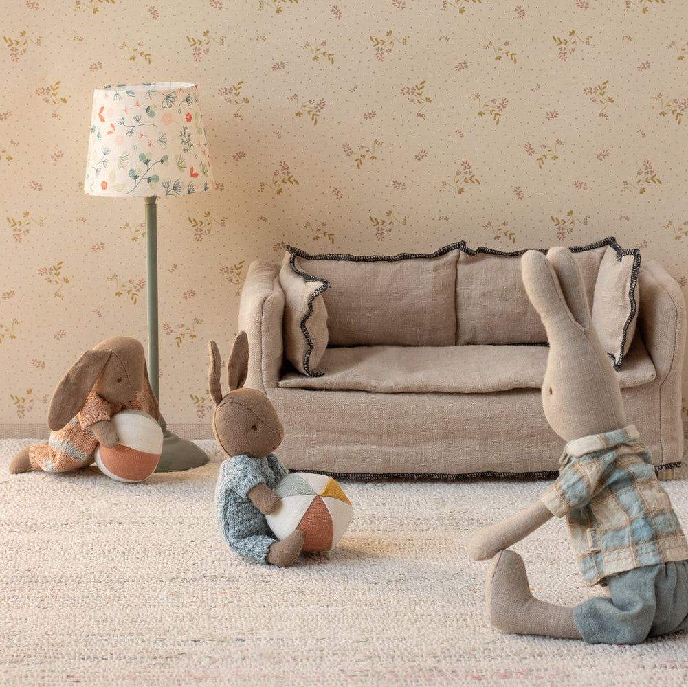 Maileg Micro Brown Bunny Set – Dusty Rose