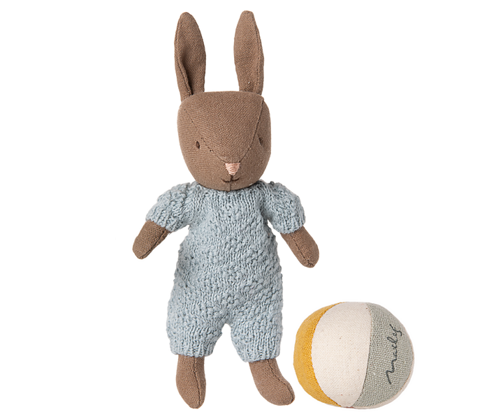 Maileg Micro Brown Rabbit Set – Blue