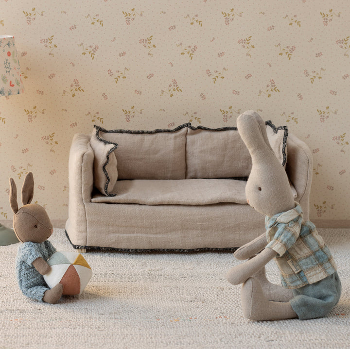 Maileg Micro Brown Rabbit Set – Blue
