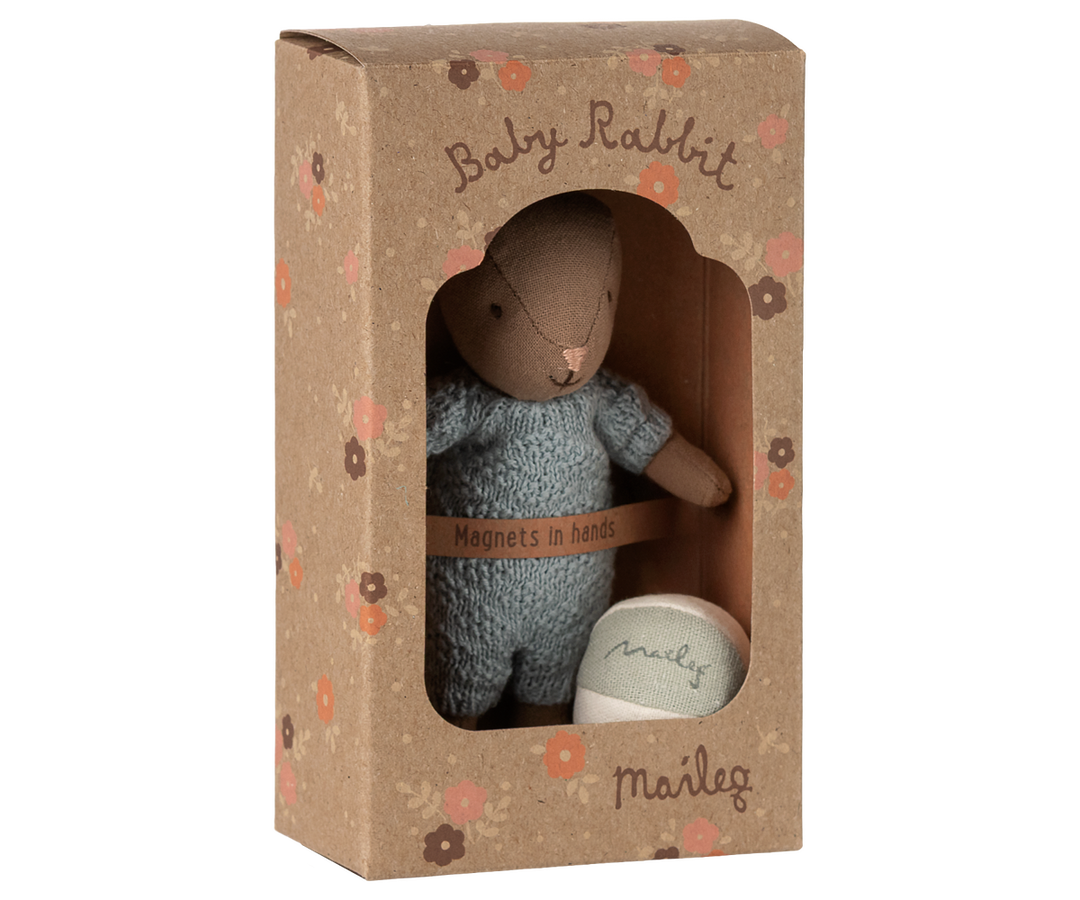 Maileg Micro Brown Rabbit Set – Blue