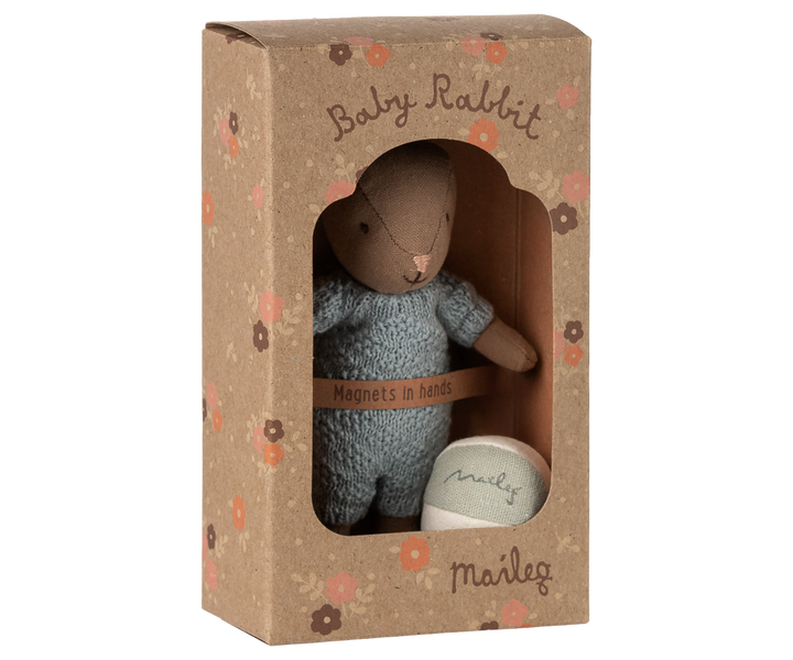 Maileg Micro Brown Rabbit Set – Blue