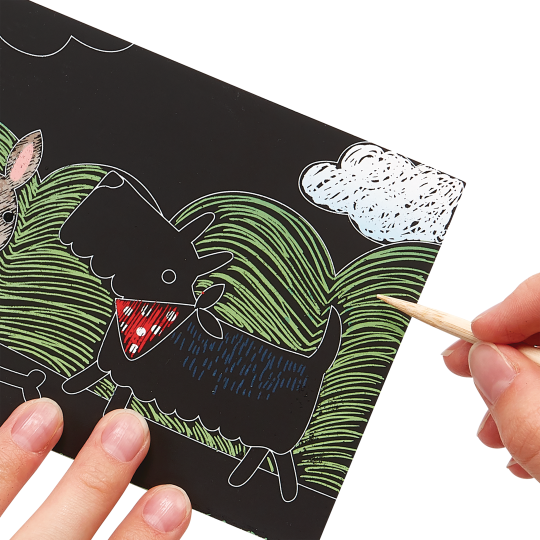 OOLY Scratch &amp; Scribble Mini Scratch Art Kit – Playful Pups