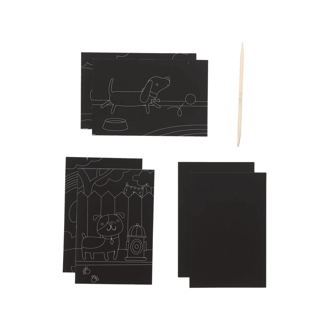 OOLY Scratch &amp; Scribble Mini Scratch Art Kit – Playful Pups