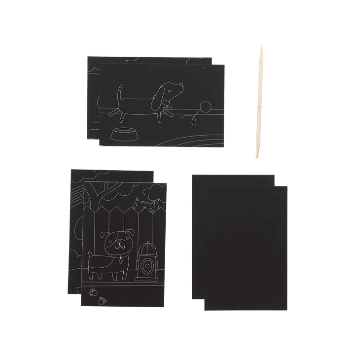 OOLY Scratch &amp; Scribble Mini Scratch Art Kit – Playful Pups