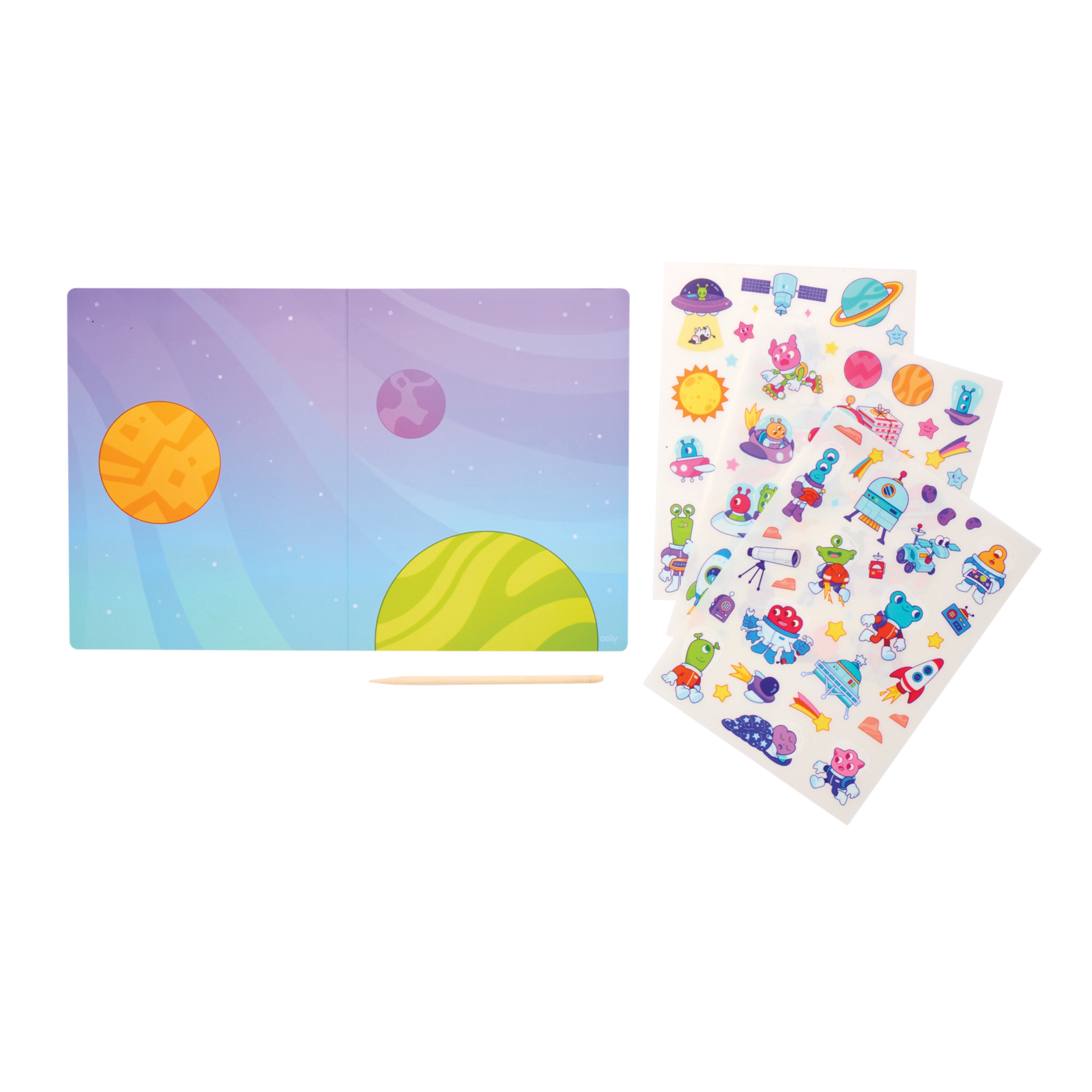 OOLY Set the Scene Transfer Stickers Magic – Galaxy Buddies