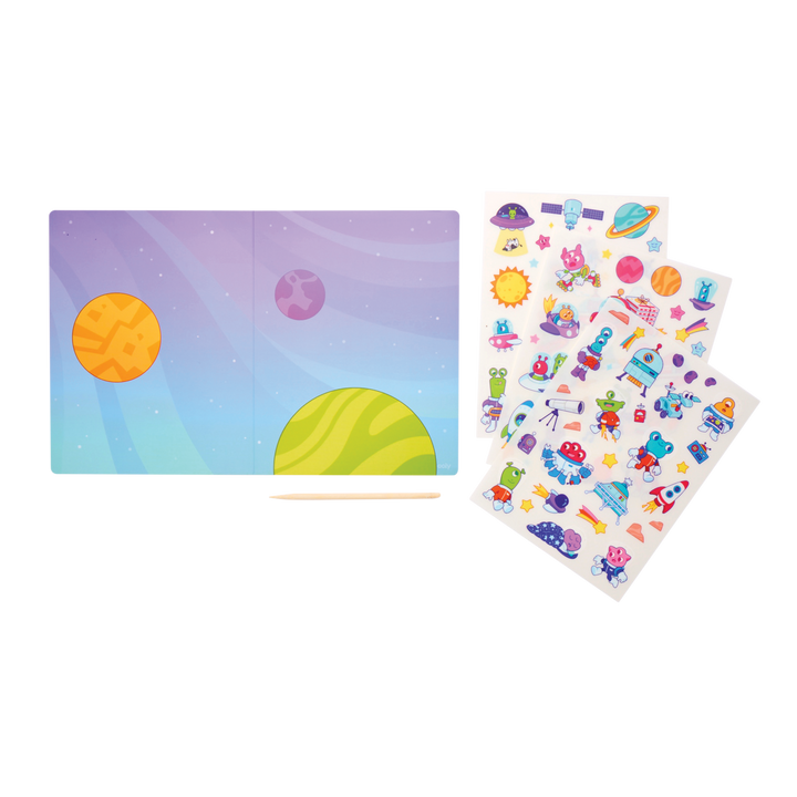 OOLY Set the Scene Transfer Stickers Magic – Galaxy Buddies