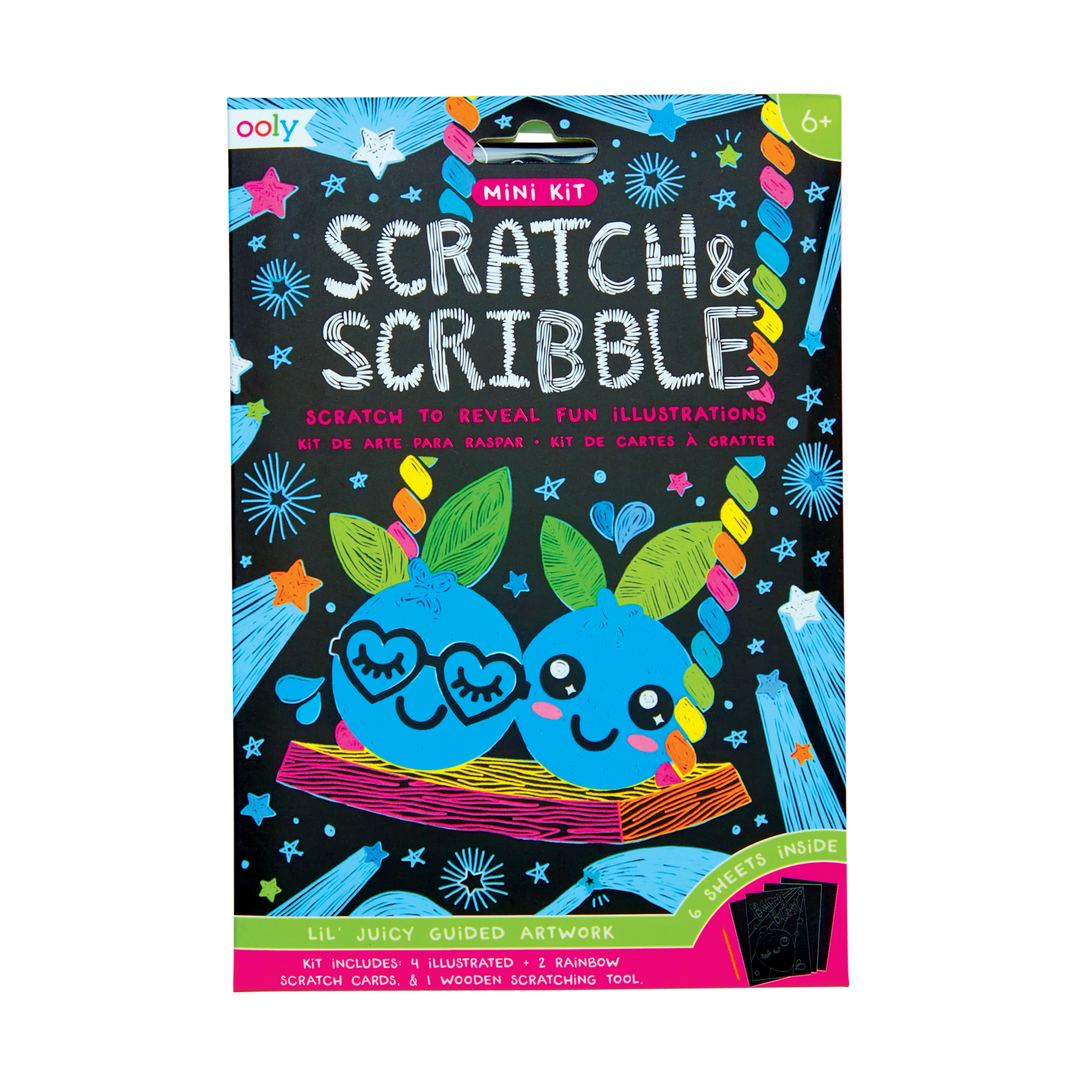 OOLY Scratch &amp; Scribble Mini Scratch Art Kit – Lil’ Juicy