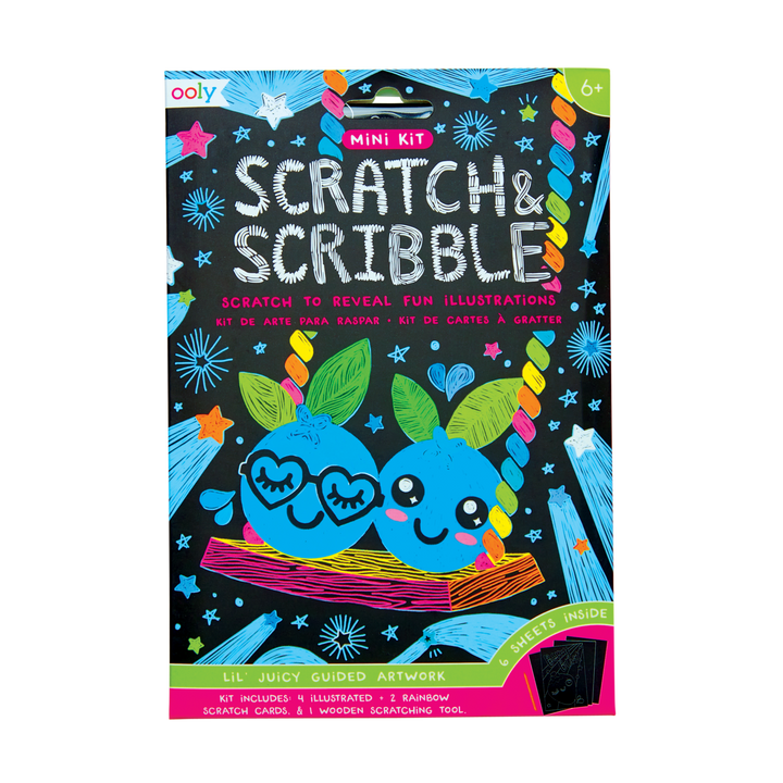 OOLY Scratch &amp; Scribble Mini Scratch Art Kit – Lil’ Juicy
